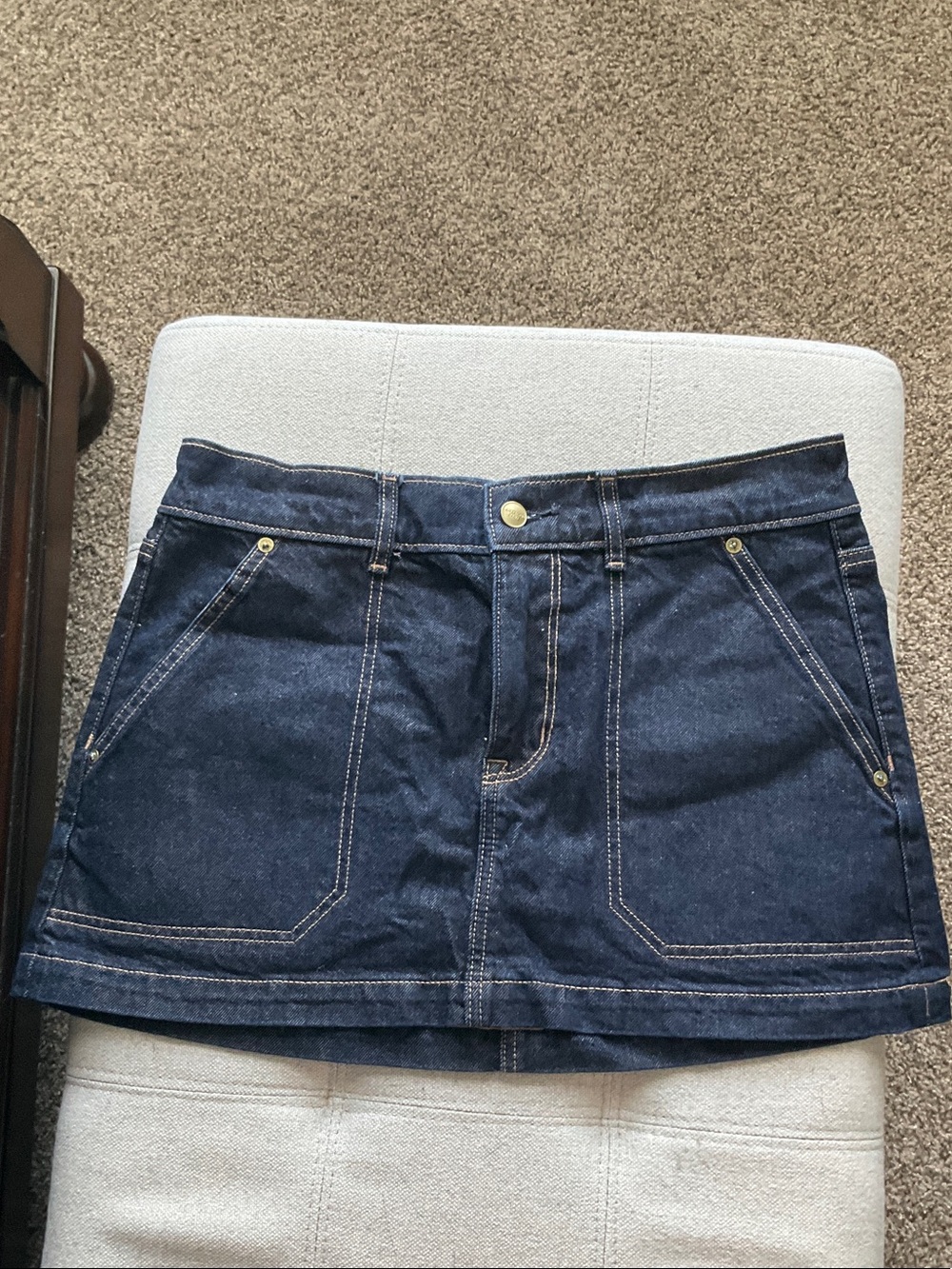 American Eagle Dark Blue Denim Mini Skirt Size 8 NWT